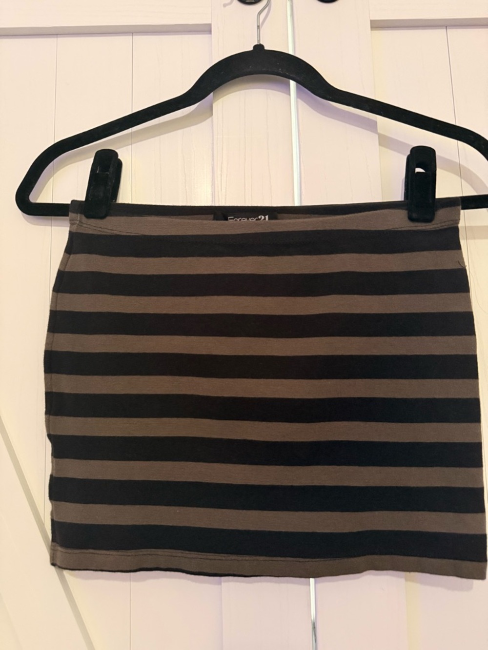 Forever 21 Black and Brown Striped Mini Skirt